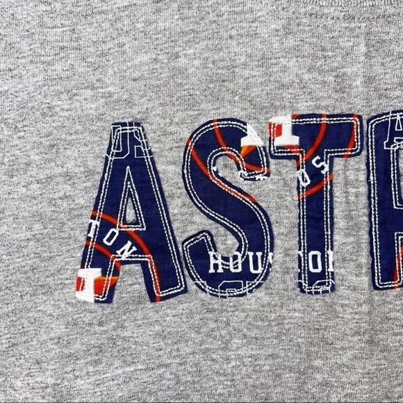 NEW Custom Made Applique Houston Astros TShirt Athletic Gray Unisex Size Large - Picture 4 of 4